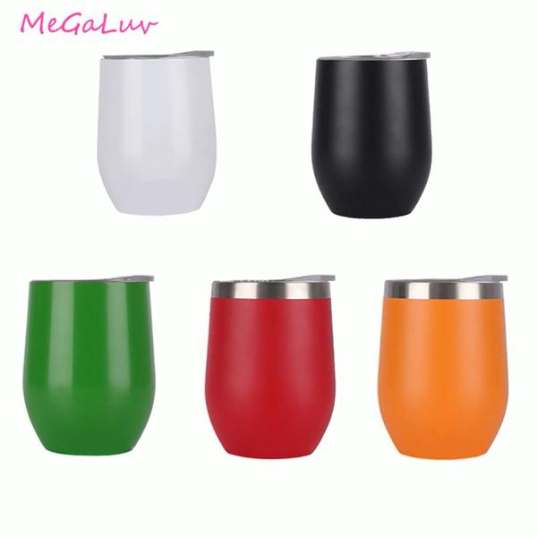 

water bottles 350ml 304 stainless steel eggshell red wine beer mug with lid, kitchen drinkware, bar counter decoration