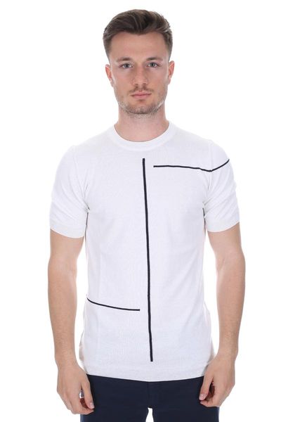 

men's t-shirts diandor male knitwear t-shirt white/white 2117700, White;black