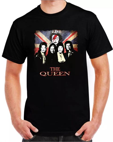 

THE QUEEN COOL GRAPHIC ART DESIGN HIGH QUALITY ESSENTIAL T-Shirt, White;black