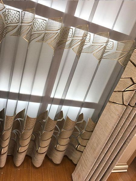 

curtain & drapes luxury brown crack geometric design curtains for living room bedroom blue tulle window kitchen sheer blinds drape