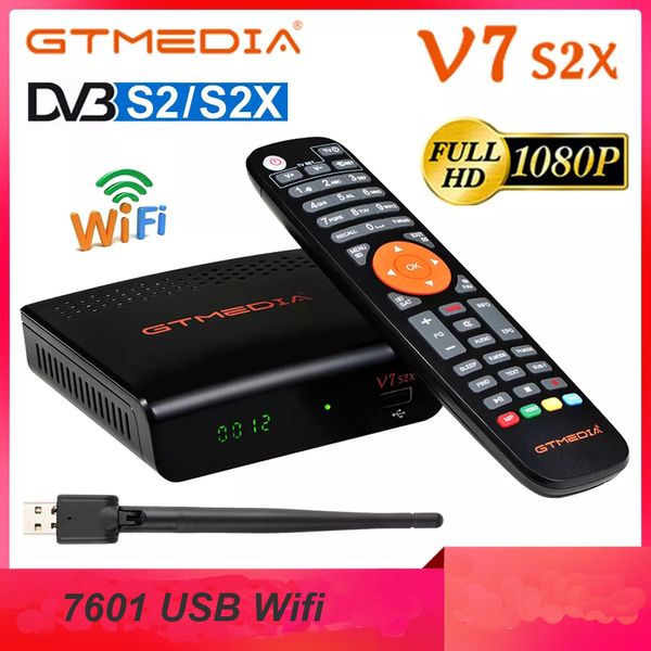 Ricevitore satellitare Set Top Box Gtmedia v7 s2x DVB-S2 con USB Wifi FTA 1080P Aggiornamento ricevitore digitale gtmedia v7s2x Freesat v7s HD nessuna app