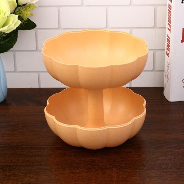

dishes & plates big pumpkin shaped fruit plate snack tray nuts candy sealing storage box for party festival (orange)