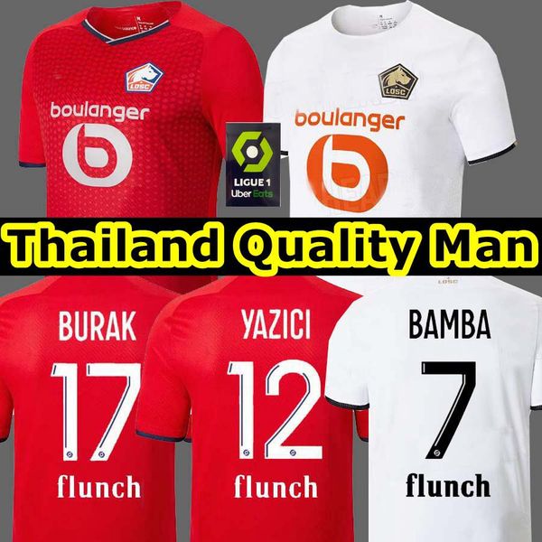 

2021 2022 losc lille soccer jerseys burak bamba yazici football shirt 21 22 jersey jikone j.david maillot hommes enfants kids kit, Black;yellow