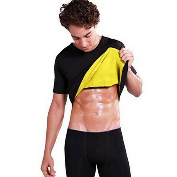

men's body shapers men shaper short sleeve neoprene t-shirt fitness slimming shirt compression waist trainer vest sweat sauna corset sh, Black;brown