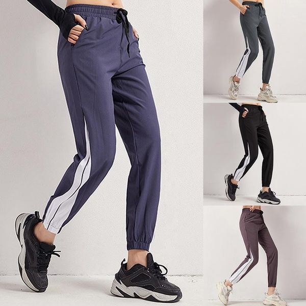 

women's pants & capris sport drawstring waist black jogging women 2021 outdoor gym running sportswear loose training sweatpants, Black;white