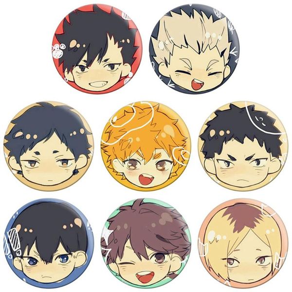 

pins, brooches anime haikyuu badge pin button otaku bag garniture brooch gift, Gray