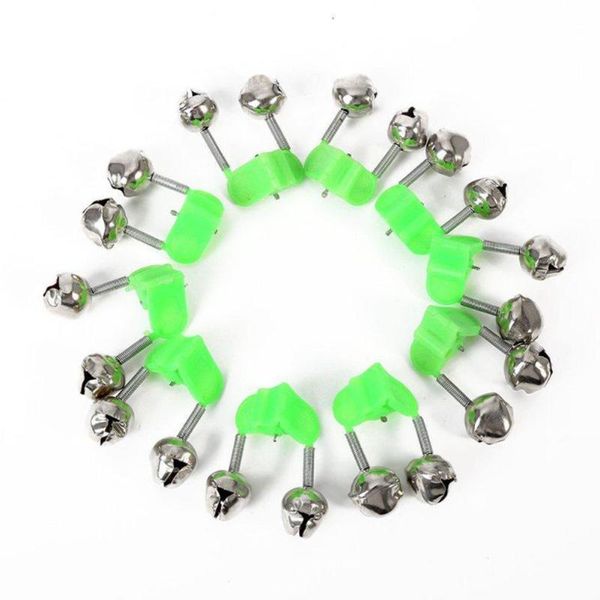 

10pcs easy install green tip clip ring durable accessories practical rod clamp bell fishing bite alarms