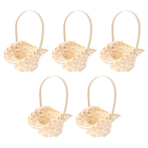 

vases 5 pcs hand-woven flower holders gift baskets vintage food (khaki)