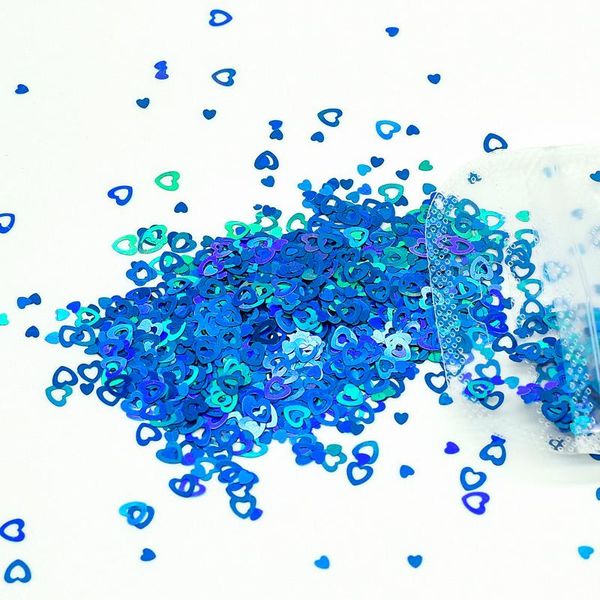 

nail art decorations 1 bag holographic mix size sweet love heart sequins glitter holo paillette flakes slice decals accessories, Silver;gold