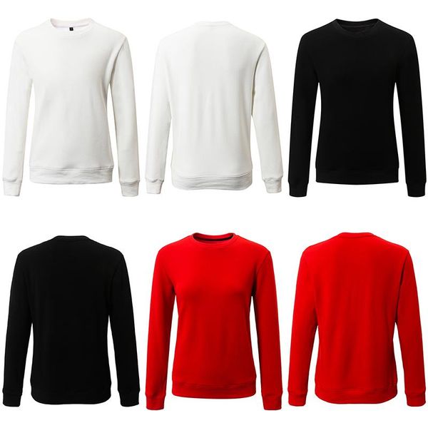 

gym clothing autumn and winter pure cotton men's white color simple round neck lovers sports loose long sleeve 8997, White;black