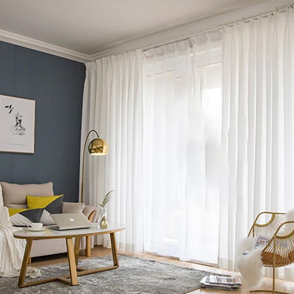 

tulle curtains for living room para salon cortinas rideau nordic modern balcony curtain gauze opacity window blinds & drapes