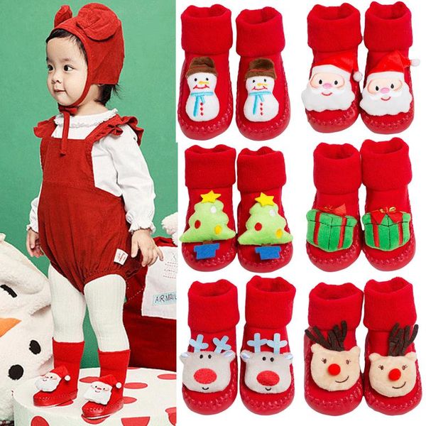 

first walkers baby shoes christmas born boys girls floor socks anti-slip step