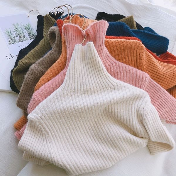 

autumn women turtleneck sweater oversize wool warm pullovers long sleeve cashmere s loose jumper full winter 210420, White;black