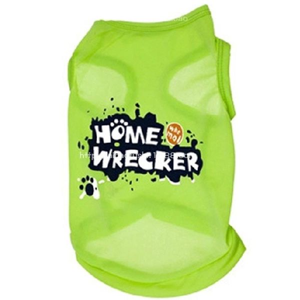 

green dog clothes vest cute dogs clothing small pet costume splash ink letter printing yorkshire spring summer ropa para perro apparel