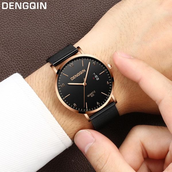 

wristwatches mens watches business man stainless steel quartz ultra-thin wrist watch male clock relogio masculino, Slivery;brown