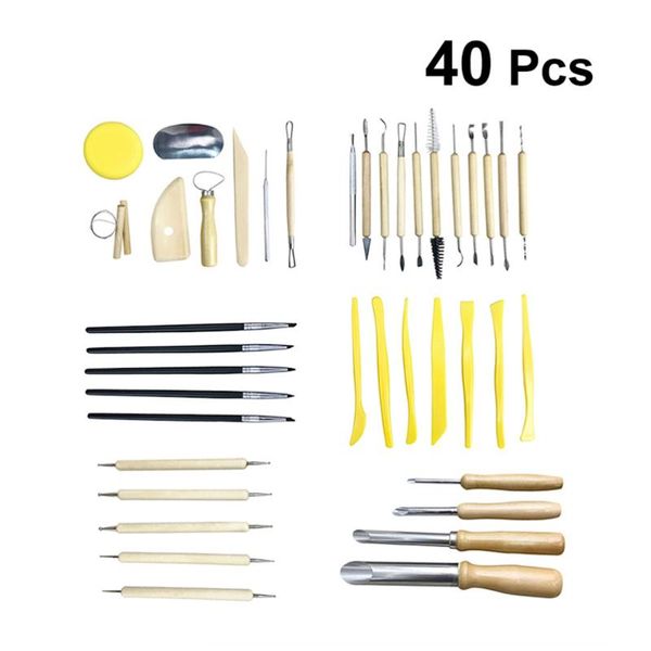 

craft tools 40pcs pottery tool kit ceramics carving sculpting modeling trimming set