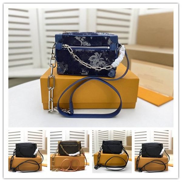 

bags designer luxury soft trunk denim m80033 mini black leather size 18.5 13 8cm