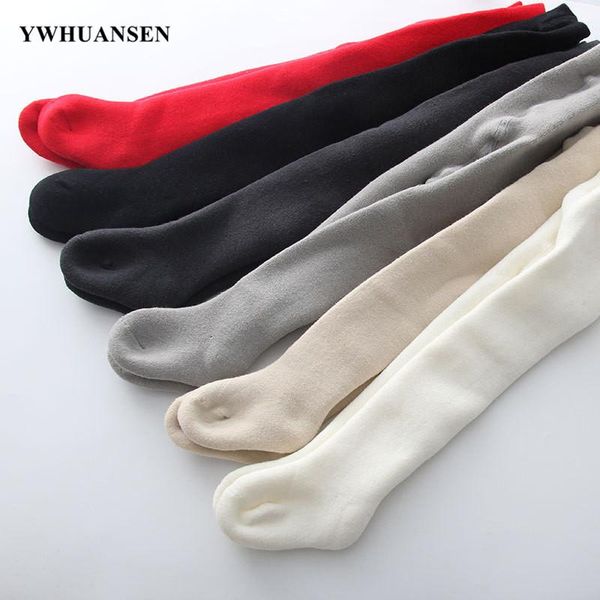 

footies ywhuansen 0 to 6 yrs super thick winter children cotton tights fleece lining soft pantyhose solid color for little gir, Blue
