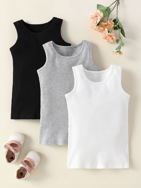 

baby 3pcs ribbed knit tank dress she, Red;yellow
