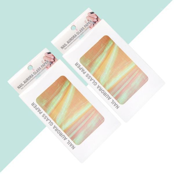 

set 2pcs creative nail art sticker fluorescent reflective net tip decal for decor (warm color serie1, Black