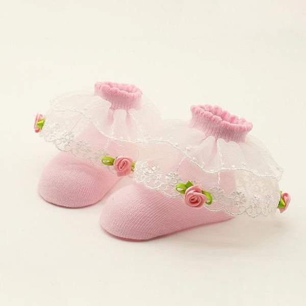 

socks summer born baby lace wing girl lovely flower infant soft, Pink;yellow