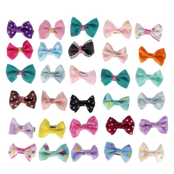 

dog apparel 30pcs decorative cute fashion bowknot alligator pet hair clips hairpin