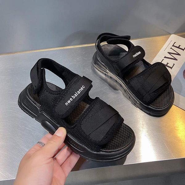 

sandals women summer fashion women's 2021 solid color round head comfortable open toe platform shoes, Black
