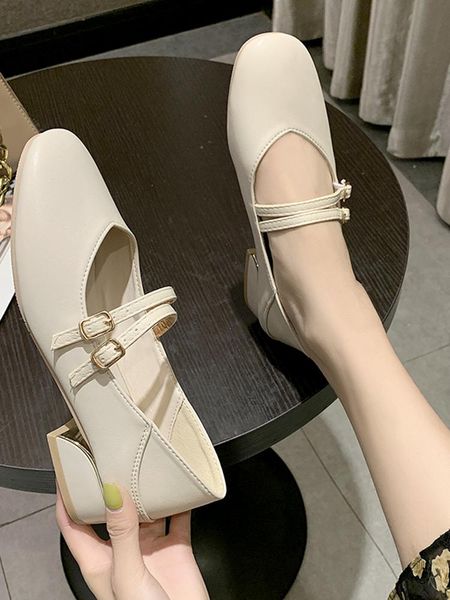 

spring and autumn women's fashion all-match square toe shoes fairy pumps dress, Black