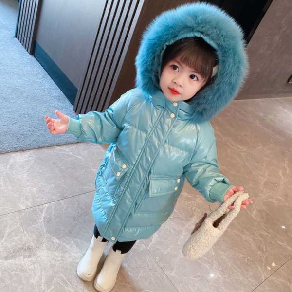 

down coat children cotton-padded jacket girls winter warm fashion sport jacket&outwear 3 4 5 6 7 8 years cotton, Blue;gray