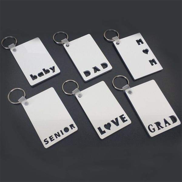 

party blank sublimation keychain pendant mdf double sided heat transfer keyring wooden key chain diy birthday gift supplies 75*50*3mm