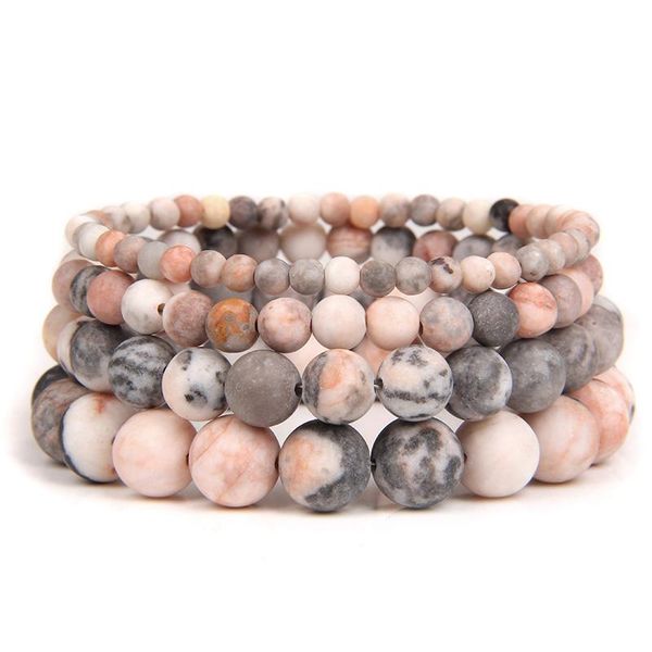

beaded, strands pink natural stone bracelet homme 4/6/8/10mm handmade beads bracelets healing lucky yoga charm men women gift jewelry, Black
