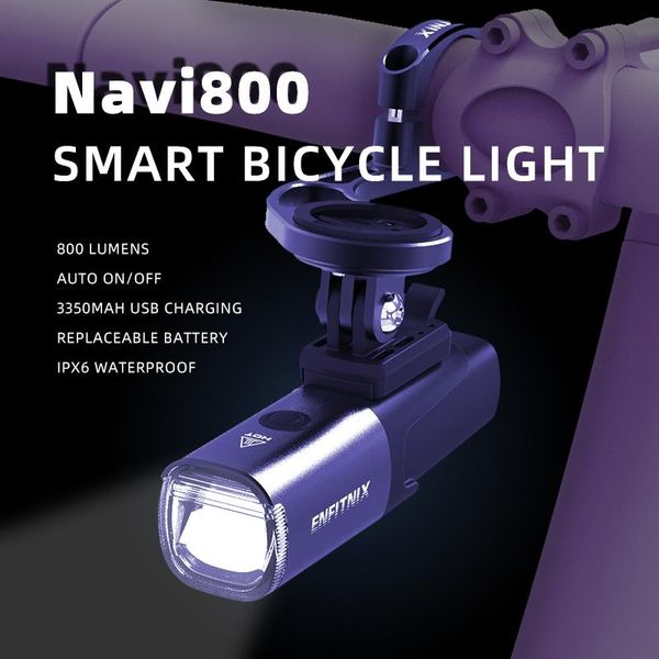 

bike lights 2021 light smart headlights enfitnix navi800 usb rechargeable road mountain 800 lumens long life time