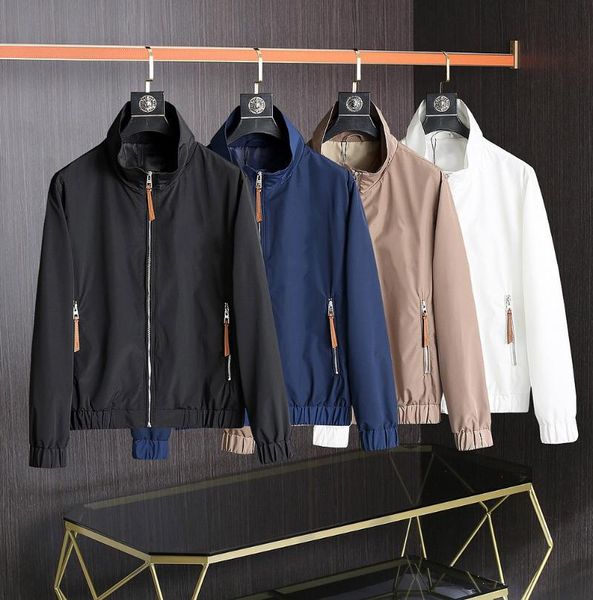 

men's jackets 2021 autumn jacket baseball collar business casual style waterproof fabric fashion zipper cardigan high quality, Black;brown