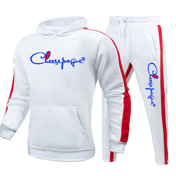 

2021 new men tracksuit sets hoodies+pant 2pc splice brand clothing fashion outdoor jogger sport suit sportswear for men's583, Gray