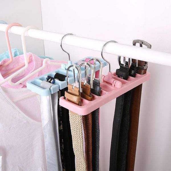 

laundry bags japanese style creative 8-hole tie leather belt storage rack multi-functional scarf wish