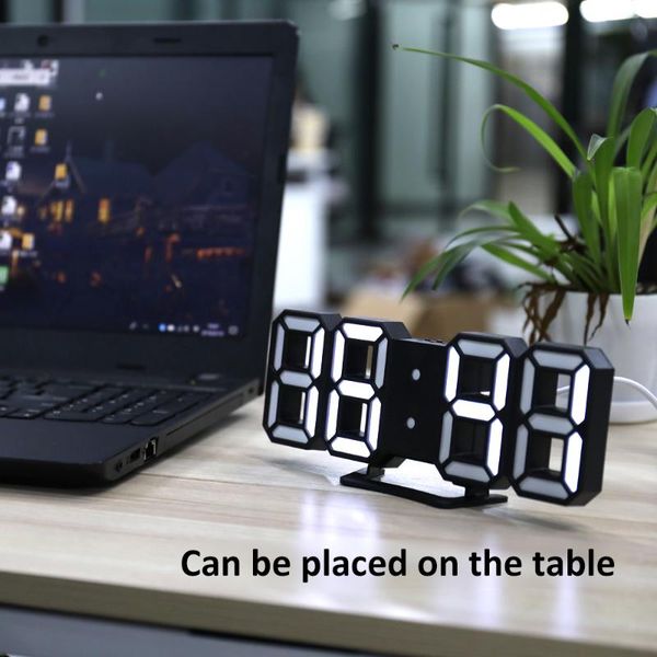 

wall clocks 3d led digital clock with night mode adjust the brightness electronic table alarm glowing hanging