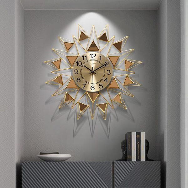 

wall clocks light luxury american silent clock living room household creative fashion personality bedroom