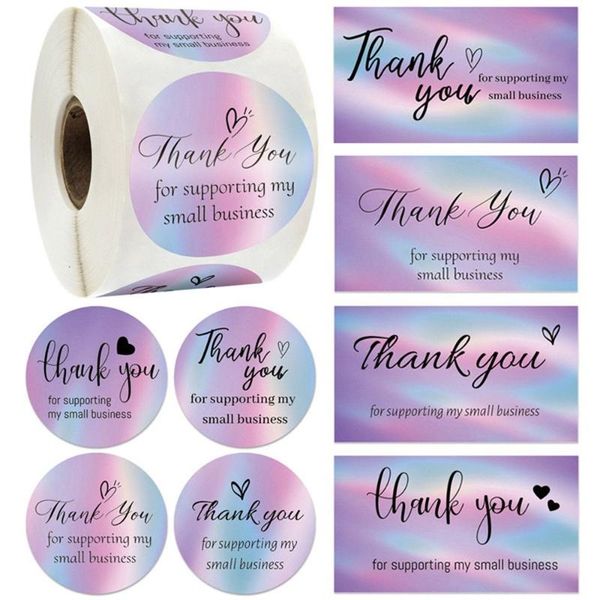 

greeting cards 50/500pcs thank you for your order business stickers shopping thanks appreciation card small