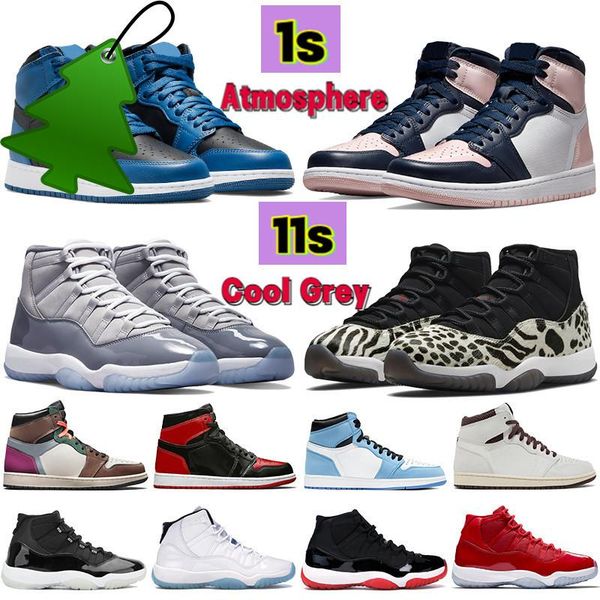 

cool grey 1 1s dark marina university blue 11 11s mens basketball shoes hand crafted animal instinct atmosphere 25th anniversary bred patent, Black