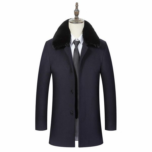 

men's trench coats mogu fashion brand men casual wool coat winter warm blend luxury jacket, Tan;black