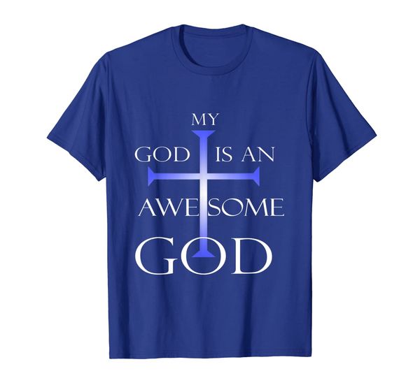 

my god is an awesome god christian religious tee t-shirt, White;black