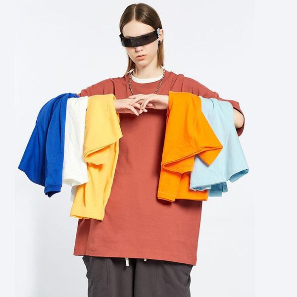 

men's t-shirts mens solid color t shirt short sleeve wide shoulder shirts 2021 summer oversized t-shirt 100% cotton o-neck loose, White;black