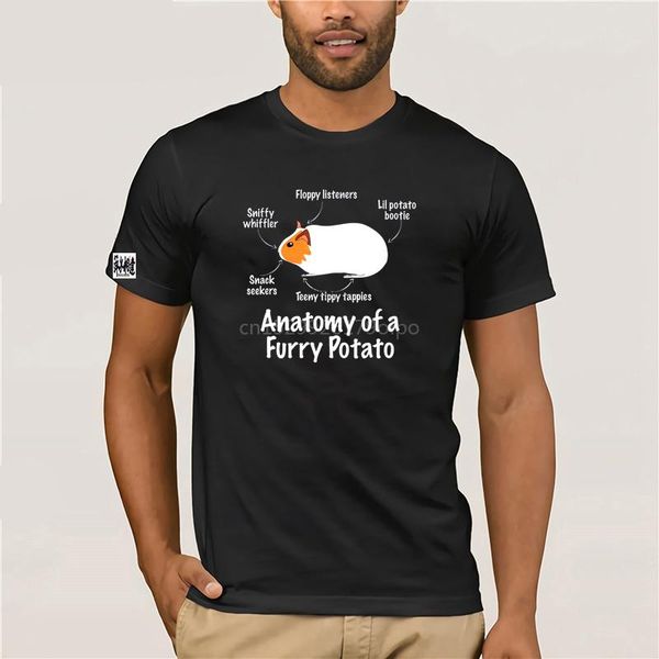 

men's t-shirts anatomy of a furry potato funny guinea pig t-shirt, White;black