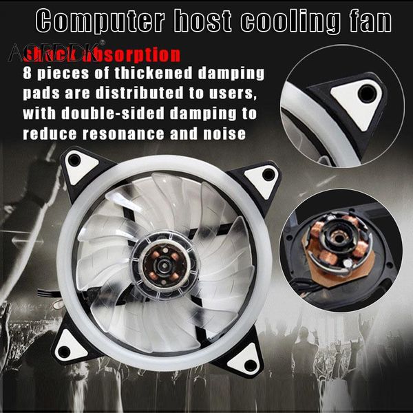 

fans & coolings 12cm chassis cooling fan double-sided glowing mute for deskcomputer easy operation fl