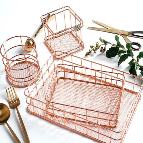 

storage baskets 4 style basket golden iron multifunctional wire mesh deskorganizer for home wicker supplies