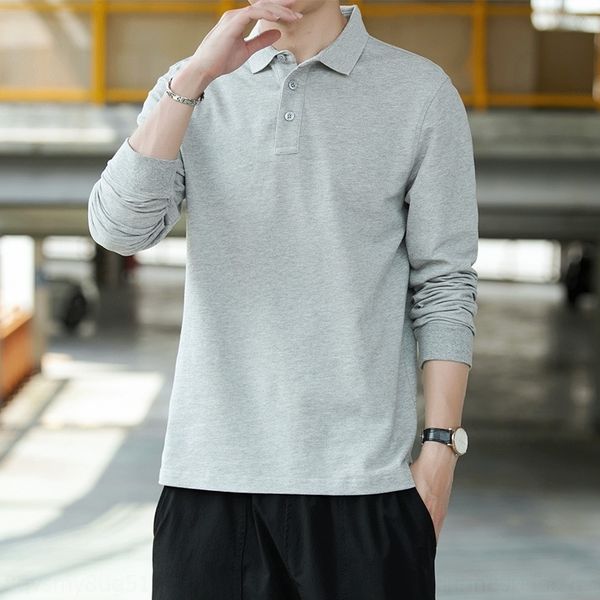 

ifn autumnt-wo polo young business leisure long sleeve t-shirt cotton men's t-shirts) comfortable versatile men's wear, White;black