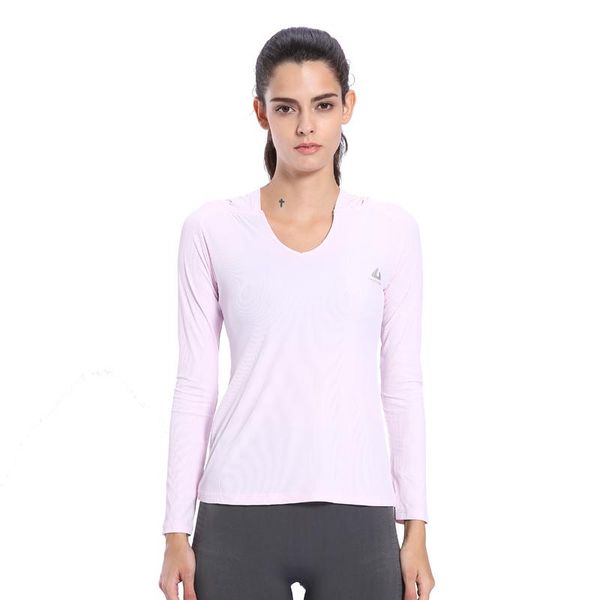 

gym clothing women long sleeve yoga hoodie outdoor running polyester breathable elastic fitness sweat wicking thin quick dry sports shirt, White;black