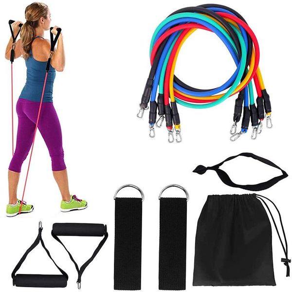 

resistance bands 11pcs yoga band fitness elastic exercise workout equipments pull rope expander gym