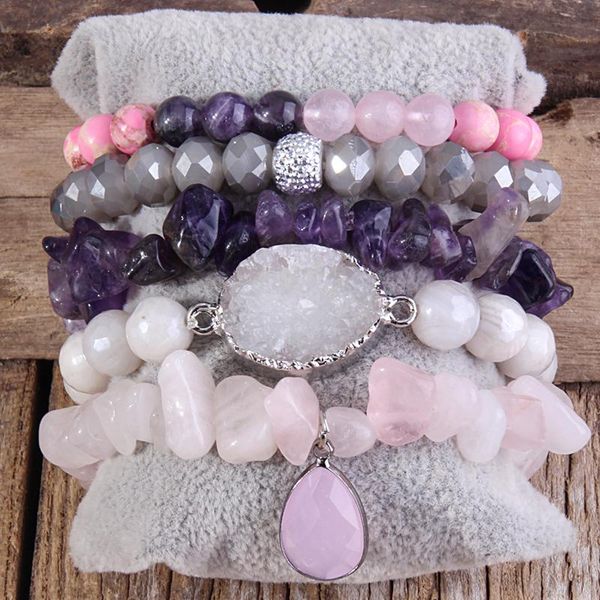

beaded, strands rh fashion boho beaded bracelet multi 5pc stack dorp & bangle sets for women jewelry, Black