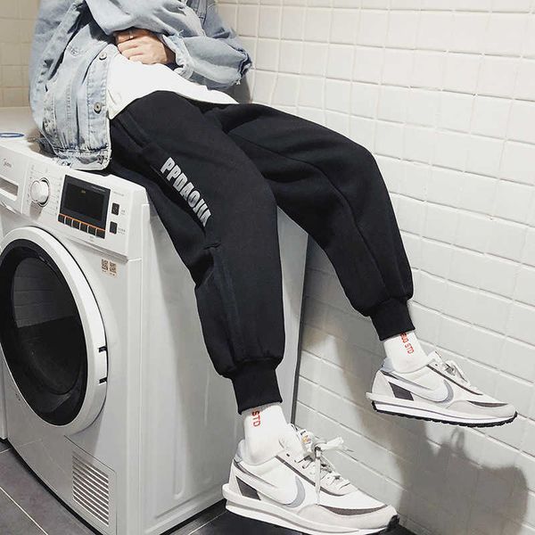 

2021 sports casual pants men's leggings basketball capris spring and autumn loose, Black